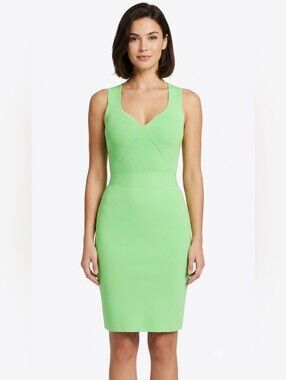 Marc Cain Lime Green Sleeveless Knit Sheath Dress Size N4 (US 10)